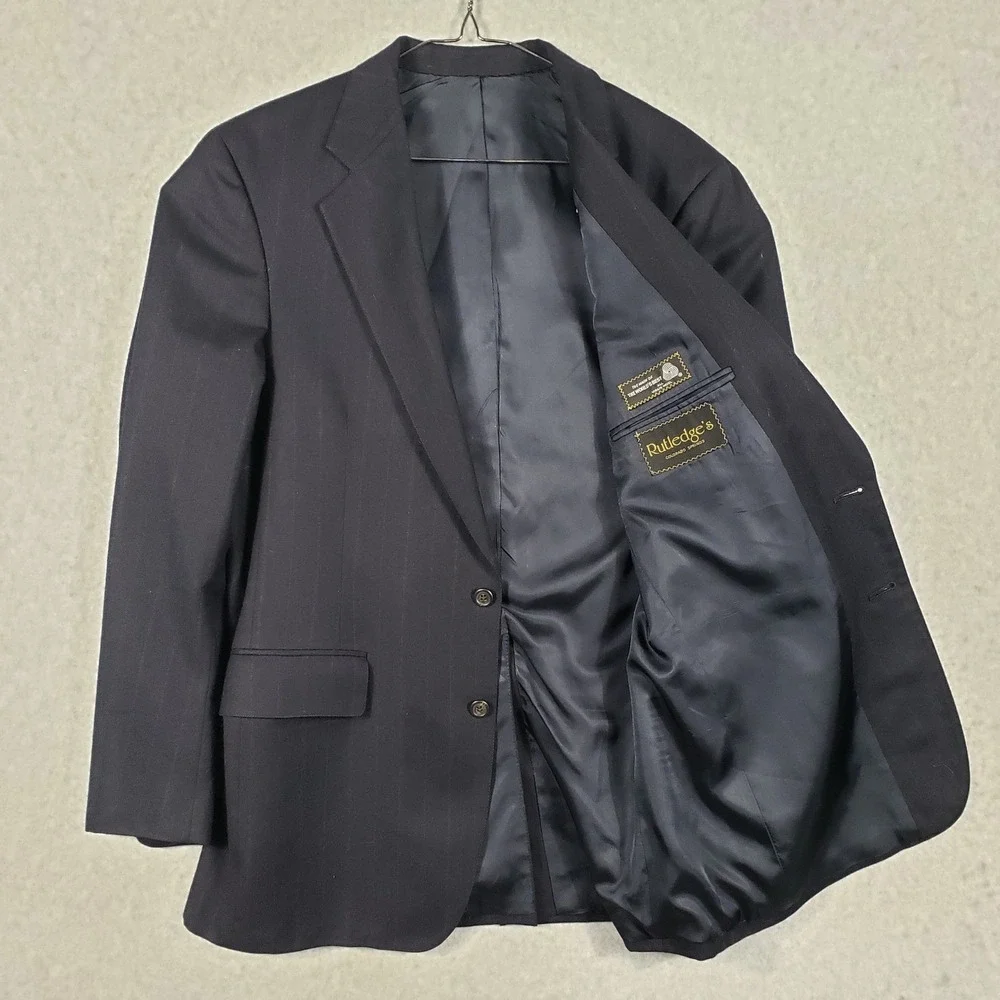 Polo University Club Ralph Lauren Mens‎ Pinstripe Blazer Suit Jacket Navy 42 L